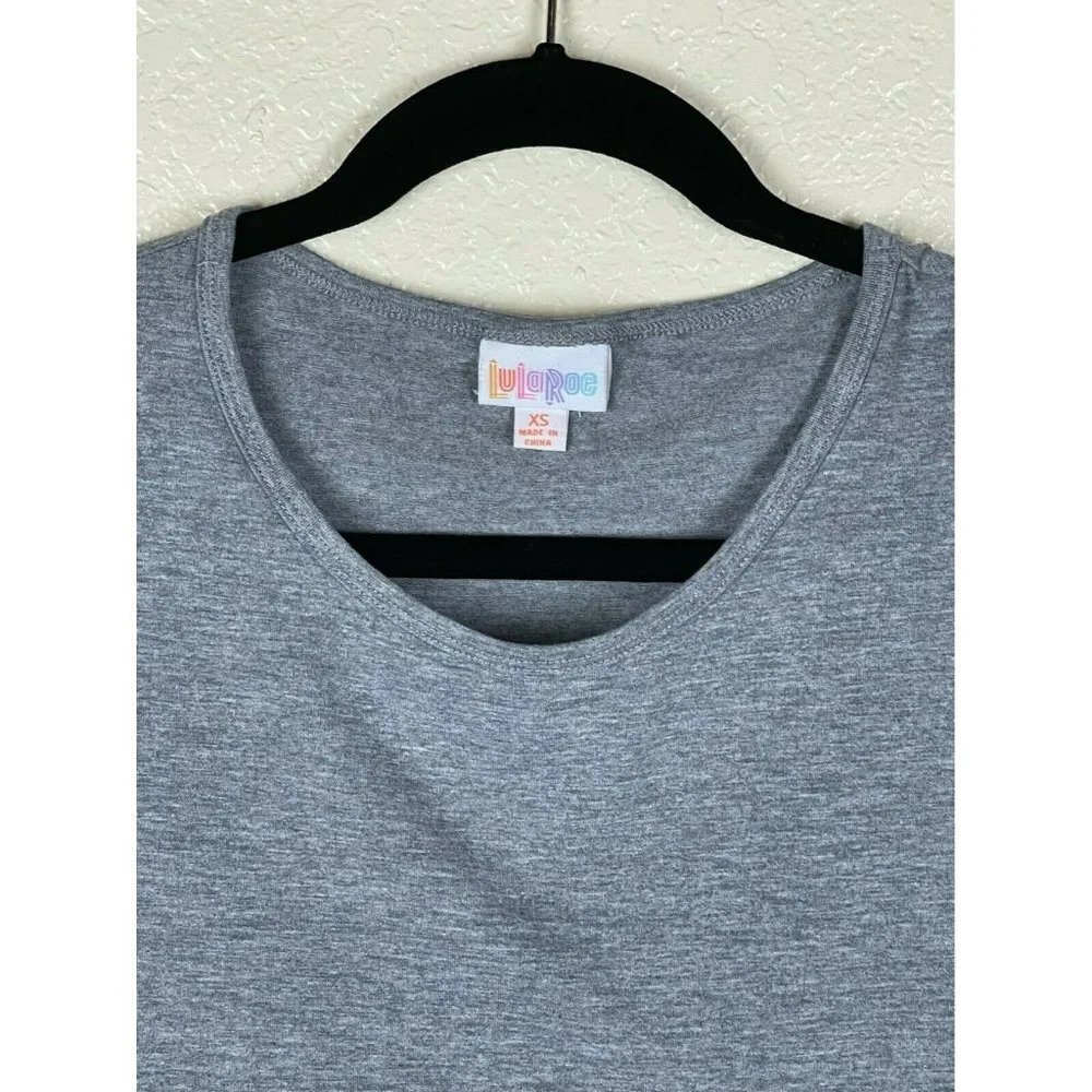 LULAROE Blouse Women's Sz XS Irma Tunic Retro Cassette Tape Hi-Low Hem Gray - Picture 5 of 8